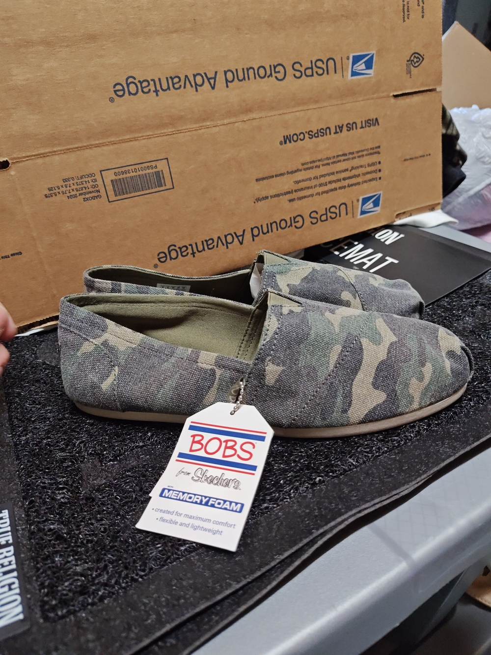 BOBS from Skechers Women's Camo Slip-On Flats